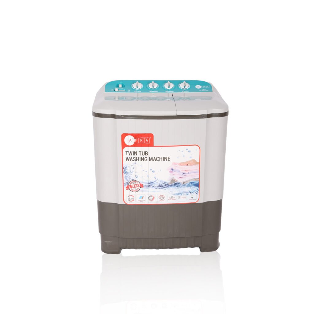 AFRA Twin Tub Washing Machine, 7kg Capacity, White, Double Layer Body, AF-700WMBL, 2 Years Warranty